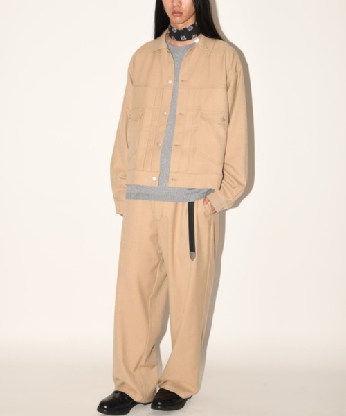 SUPERTHANKS(スーパーサンクス)の「デニムジャケット風トラッカージャケット/Trucker jacket(ユニセックス)(ブルゾン・メンズ・ベージュ/オートミール/ライトブラック・S/M/L)」の18枚目の写真