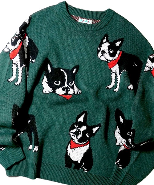 Soupy Soupy(スーピースーピー)の「【Soupy Soupy】BIG Jacquard knit(ニット/セーター・メンズ・ブルー/オフホワイト/ブラック/ホワイト系その他3/グリーン/ホワイト系その他/ホワイト系その他2/チャコールグレー・L/M)」の7枚目の写真