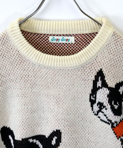 Soupy Soupy(スーピースーピー)の「【Soupy Soupy】BIG Jacquard knit(ニット/セーター・メンズ・ブルー/オフホワイト/ブラック/ホワイト系その他3/グリーン/ホワイト系その他/ホワイト系その他2/チャコールグレー・L/M)」の9枚目の写真