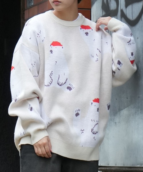 Soupy Soupy(スーピースーピー)の「【Soupy Soupy】BIG Jacquard knit(ニット/セーター・メンズ・ブルー/オフホワイト/ブラック/ホワイト系その他3/グリーン/ホワイト系その他/ホワイト系その他2/チャコールグレー・L/M)」の13枚目の写真