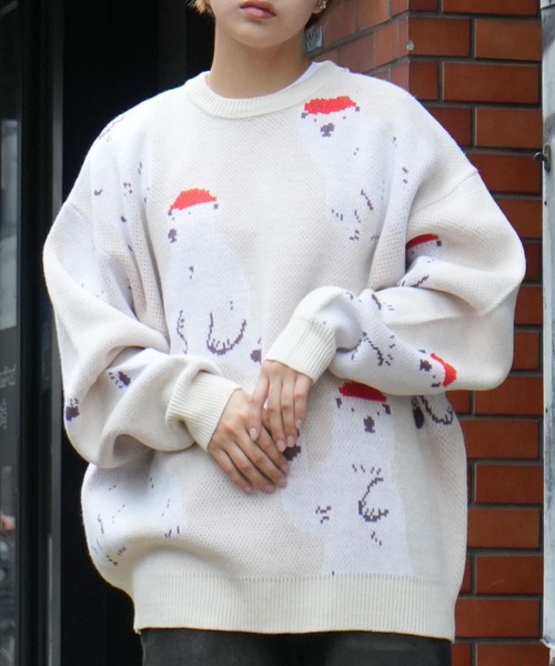Soupy Soupy(スーピースーピー)の「【Soupy Soupy】BIG Jacquard knit(ニット/セーター・メンズ・ブルー/オフホワイト/ブラック/ホワイト系その他3/グリーン/ホワイト系その他/ホワイト系その他2/チャコールグレー・L/M)」の14枚目の写真