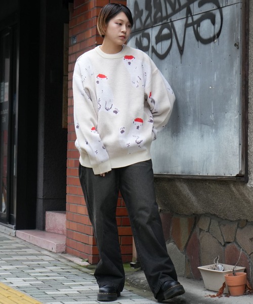 Soupy Soupy(スーピースーピー)の「【Soupy Soupy】BIG Jacquard knit(ニット/セーター・メンズ・ブルー/オフホワイト/ブラック/ホワイト系その他3/グリーン/ホワイト系その他/ホワイト系その他2/チャコールグレー・L/M)」の15枚目の写真
