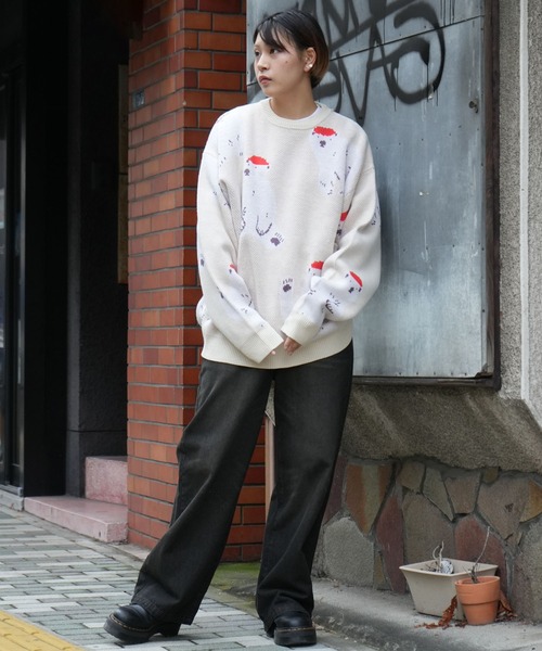 Soupy Soupy(スーピースーピー)の「【Soupy Soupy】BIG Jacquard knit(ニット/セーター・メンズ・ブルー/オフホワイト/ブラック/ホワイト系その他3/グリーン/ホワイト系その他/ホワイト系その他2/チャコールグレー・L/M)」の16枚目の写真