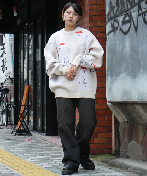 Soupy Soupy(スーピースーピー)の「【Soupy Soupy】BIG Jacquard knit(ニット/セーター・メンズ・ブルー/オフホワイト/ブラック/ホワイト系その他3/グリーン/ホワイト系その他/ホワイト系その他2/チャコールグレー・L/M)」の17枚目の写真