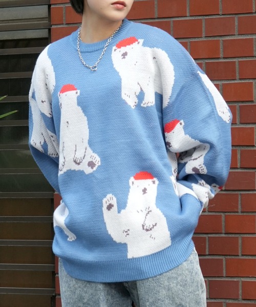 Soupy Soupy(スーピースーピー)の「【Soupy Soupy】BIG Jacquard knit(ニット/セーター・メンズ・ブルー/オフホワイト/ブラック/ホワイト系その他3/グリーン/ホワイト系その他/ホワイト系その他2/チャコールグレー・L/M)」の19枚目の写真