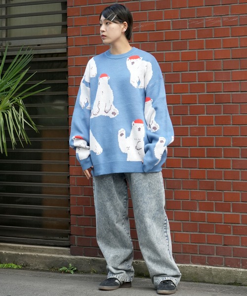 Soupy Soupy(スーピースーピー)の「【Soupy Soupy】BIG Jacquard knit(ニット/セーター・メンズ・ブルー/オフホワイト/ブラック/ホワイト系その他3/グリーン/ホワイト系その他/ホワイト系その他2/チャコールグレー・L/M)」の21枚目の写真