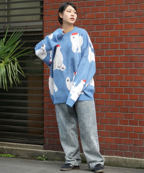 Soupy Soupy(スーピースーピー)の「【Soupy Soupy】BIG Jacquard knit(ニット/セーター・メンズ・ブルー/オフホワイト/ブラック/ホワイト系その他3/グリーン/ホワイト系その他/ホワイト系その他2/チャコールグレー・L/M)」の22枚目の写真