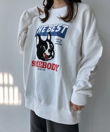 AS KNOW AS plus | ◇サガラ刺繍 ドッグプリントスウェットプルオーバー(スウェット)