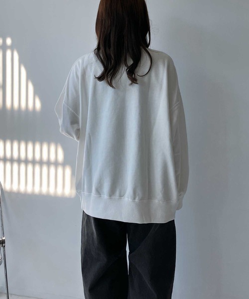 AS KNOW AS plus（アズノゥアズプラス）の「◇サガラ刺繍 ドッグプリントスウェットプルオーバー（スウェット・レディース・ネイビー系/アイボリー系/ブラック系/ホワイト系・FREE）」の7枚目の写真