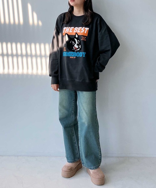 AS KNOW AS plus（アズノゥアズプラス）の「◇サガラ刺繍 ドッグプリントスウェットプルオーバー（スウェット・レディース・ネイビー系/アイボリー系/ブラック系/ホワイト系・FREE）」の13枚目の写真