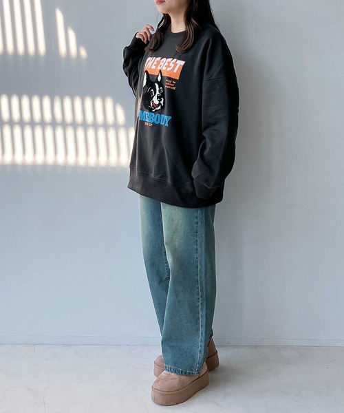 AS KNOW AS plus（アズノゥアズプラス）の「◇サガラ刺繍 ドッグプリントスウェットプルオーバー（スウェット・レディース・ネイビー系/アイボリー系/ブラック系/ホワイト系・FREE）」の14枚目の写真