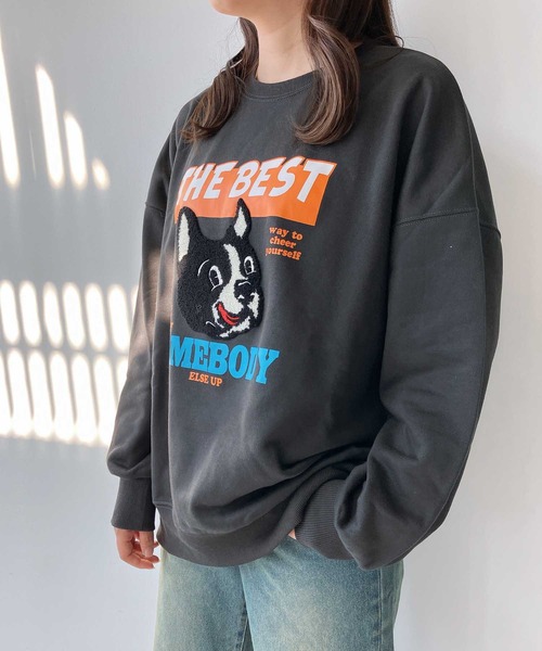 AS KNOW AS plus（アズノゥアズプラス）の「◇サガラ刺繍 ドッグプリントスウェットプルオーバー（スウェット・レディース・ネイビー系/アイボリー系/ブラック系/ホワイト系・FREE）」の11枚目の写真