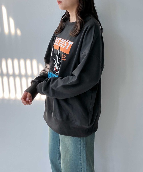 AS KNOW AS plus（アズノゥアズプラス）の「◇サガラ刺繍 ドッグプリントスウェットプルオーバー（スウェット・レディース・ネイビー系/アイボリー系/ブラック系/ホワイト系・FREE）」の12枚目の写真