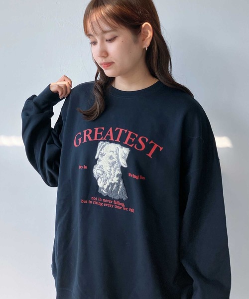 AS KNOW AS plus（アズノゥアズプラス）の「◇サガラ刺繍 ドッグプリントスウェットプルオーバー（スウェット・レディース・ネイビー系/アイボリー系/ブラック系/ホワイト系・FREE）」の21枚目の写真