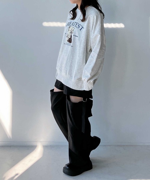 AS KNOW AS plus（アズノゥアズプラス）の「◇サガラ刺繍 ドッグプリントスウェットプルオーバー（スウェット・レディース・ネイビー系/アイボリー系/ブラック系/ホワイト系・FREE）」の15枚目の写真