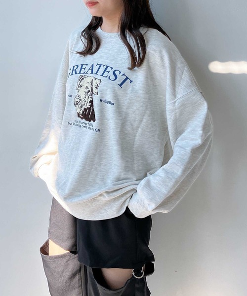 AS KNOW AS plus（アズノゥアズプラス）の「◇サガラ刺繍 ドッグプリントスウェットプルオーバー（スウェット・レディース・ネイビー系/アイボリー系/ブラック系/ホワイト系・FREE）」の18枚目の写真