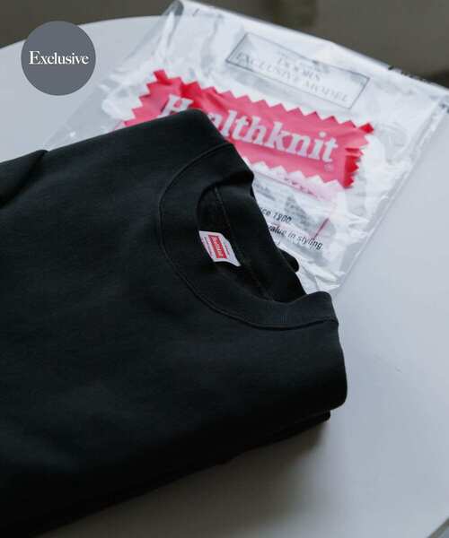 Healthknit(ヘルスニット)の「『別注』Healthknit×DOORS クルーネックスウェット(スウェット・メンズ・ブルー/チャコールグレー/アイボリー・MEDIUM/LARGE)」の2枚目の写真