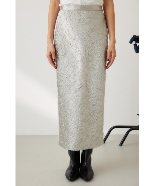 crie conforto(クリーコンフォルト)の「ワッシャーサテンナロースカート(スカート・レディース・ブラック/シルバー/アイボリー・MEDIUM/SMALL)」の20枚目の写真