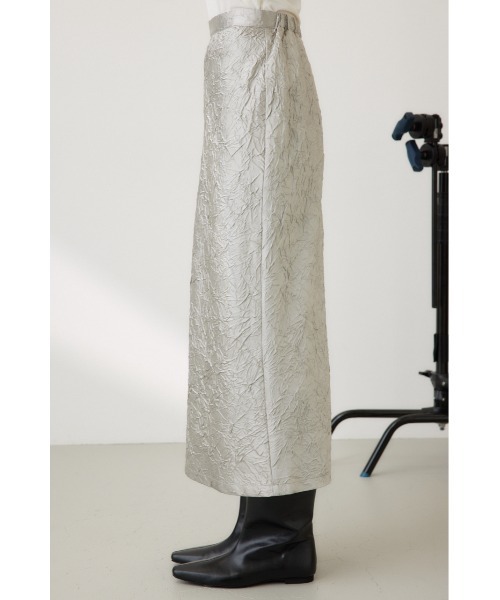 crie conforto(クリーコンフォルト)の「ワッシャーサテンナロースカート(スカート・レディース・ブラック/シルバー/アイボリー・MEDIUM/SMALL)」の21枚目の写真