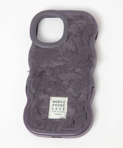LAKOLE(ラコレ)の「ふわふわウェーブスタンドiPhoneケース / 155502(スマホケース/カバー・レディース・チャコール/アイボリー・SMALL/X-SMALL)」の3枚目の写真