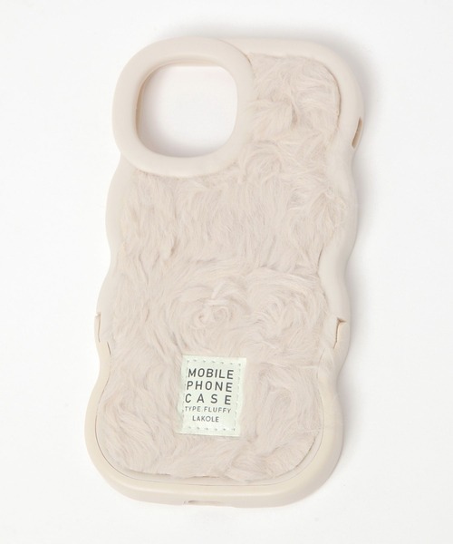 LAKOLE(ラコレ)の「ふわふわウェーブスタンドiPhoneケース / 155502(スマホケース/カバー・レディース・チャコール/アイボリー・SMALL/X-SMALL)」の4枚目の写真