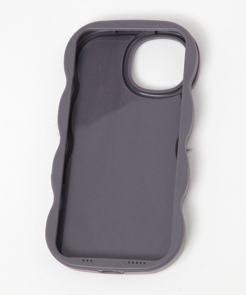 LAKOLE(ラコレ)の「ふわふわウェーブスタンドiPhoneケース / 155502(スマホケース/カバー・レディース・チャコール/アイボリー・SMALL/X-SMALL)」の5枚目の写真