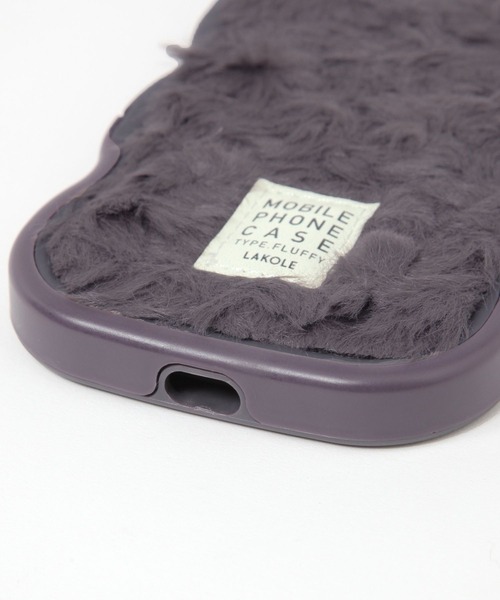 LAKOLE(ラコレ)の「ふわふわウェーブスタンドiPhoneケース / 155502(スマホケース/カバー・レディース・チャコール/アイボリー・SMALL/X-SMALL)」の8枚目の写真