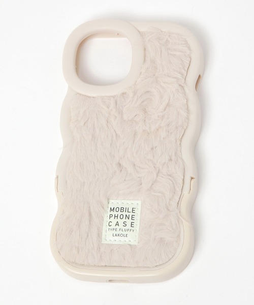 LAKOLE(ラコレ)の「ふわふわウェーブスタンドiPhoneケース / 155502(スマホケース/カバー・レディース・チャコール/アイボリー・SMALL/X-SMALL)」の14枚目の写真