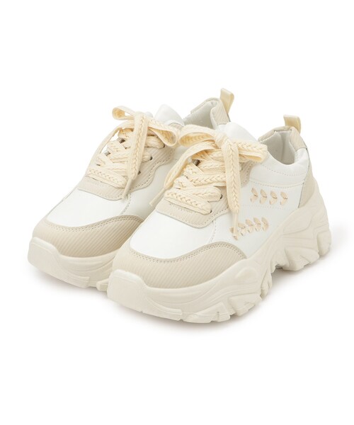 cs T&P(シーエスティーアンドピー)の「厚底韓国ファッションダットスニーカー(スニーカー・レディース・ベージュ/ブラック・LL/S/M/L)」の4枚目の写真