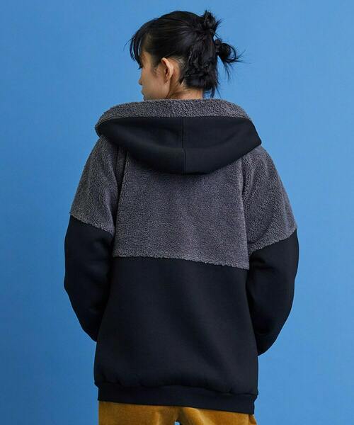 FRAPBOIS（フラボア）の「シープパーカー（パーカー・レディース・グレー/ブラック・2/1）」の4枚目の写真