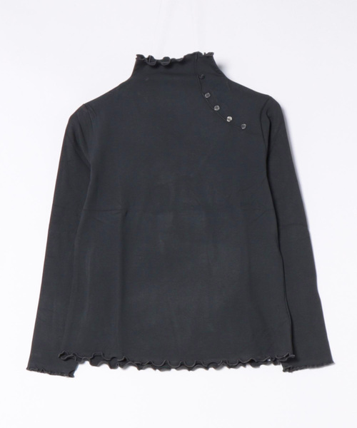 aimoha(アイモハ)の「ショルダーボタンリブメロウハイネックトップス(Tシャツ/カットソー・レディース・ホワイト/ワインレッド/ブラック/チョコ/カーキ/グレー・FREE)」の9枚目の写真