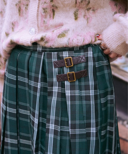 kutir（クティール）の「【クティールとレトロ】サイドベルトプリーツスカート（スカート・レディース・ダークブラウン/レッド系その他/グリーン/グレー・SMALL/LARGE/MEDIUM）」の12枚目の写真