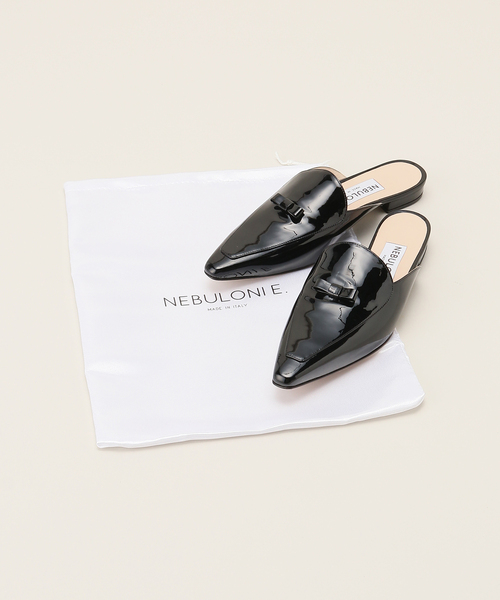 セール】NEBULONI E. （ネブローニ）Pink Ribbon Patent ミュール