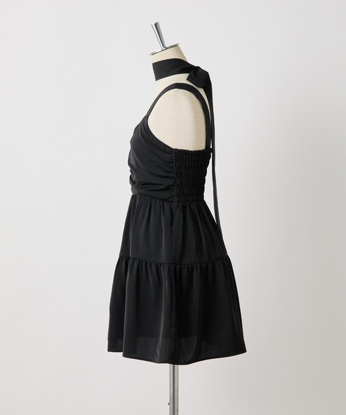 one after another NICE CLAUP（ワンアフターアナザーナイスクラップ）の「ティアードミニワンピース（ワンピース・レディース・レオパード/ブラック/アイボリー/ミント・FREE）」の5枚目の写真