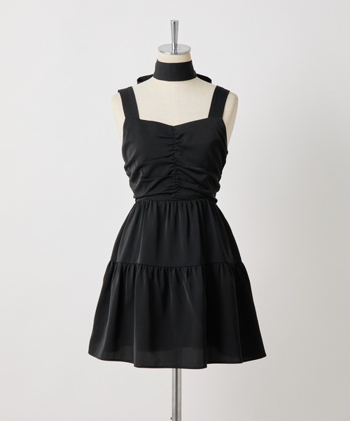 one after another NICE CLAUP（ワンアフターアナザーナイスクラップ）の「ティアードミニワンピース（ワンピース・レディース・レオパード/ブラック/アイボリー/ミント・FREE）」の16枚目の写真