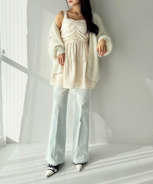 one after another NICE CLAUP（ワンアフターアナザーナイスクラップ）の「ティアードミニワンピース（ワンピース・レディース・レオパード/ブラック/アイボリー/ミント・FREE）」の20枚目の写真