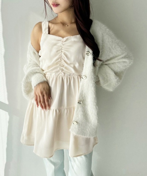 one after another NICE CLAUP（ワンアフターアナザーナイスクラップ）の「ティアードミニワンピース（ワンピース・レディース・レオパード/ブラック/アイボリー/ミント・FREE）」の22枚目の写真