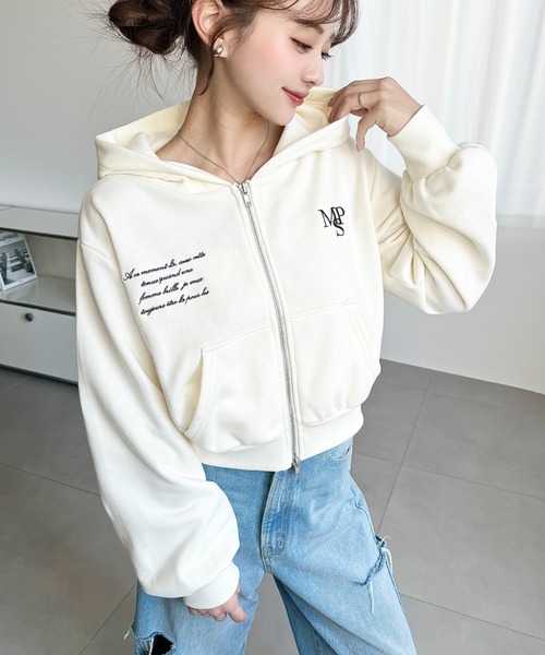 【ミーコちゃん様】DOUDOU シアー ジャガード ブルゾン オフホワイト WEB限定】シアーヘムノーカラーブルゾン | DOUDOU(ドゥドゥ)レディース