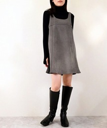 【軽量でチャーミング♡】Aラインミニワンピース セール】ZIPペプラムミニワンピース 126746（ワンピース