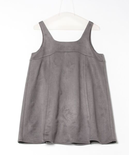 STYLEBLOCK（スタイルブロック）の「スウェードタッチカットソーAラインミニワンピース（ワンピース・レディース・キャメル/ダークブラウン/チャコールグレー・M）」の5枚目の写真