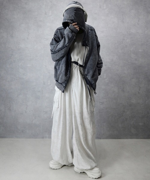 Spielio(シュピーリオ)の「【Spielio】Vintage like switch design double zip hoodie /ヴィンテージライク切り替えデザインダブルジップパーカー(パーカー・メンズ・ブラック/グレー・L/M/S)」の9枚目の写真