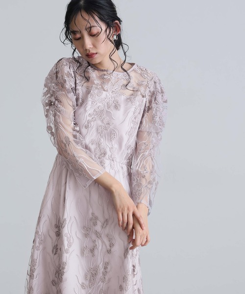 atlo(アトロ)の「ロング&袖あり フォーマル スカラップ お呼ばれ 結婚式 パーティー ドレス オケージョンドレス 同窓会 二次会 成人式 謝恩会 20代 30代(ドレス・レディース・ベージュ/チャコール/カーキ/ブラック・M/S/L/LL)」の19枚目の写真