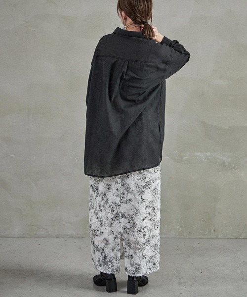 Fashion Letter(ファッションレター)の「オーバーサイズ シアーワークシャツ(シャツ/ブラウス・レディース・ベージュ/ブラック/アイボリー・M)」の14枚目の写真