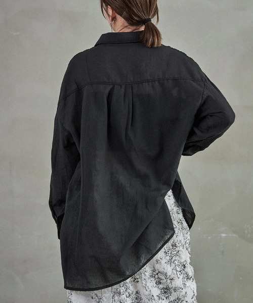Fashion Letter(ファッションレター)の「オーバーサイズ シアーワークシャツ(シャツ/ブラウス・レディース・ベージュ/ブラック/アイボリー・M)」の15枚目の写真