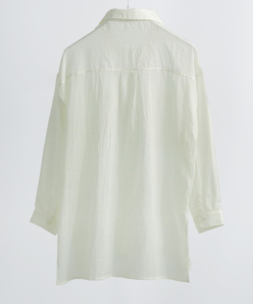 Fashion Letter(ファッションレター)の「オーバーサイズ シアーワークシャツ(シャツ/ブラウス・レディース・ベージュ/ブラック/アイボリー・M)」の8枚目の写真