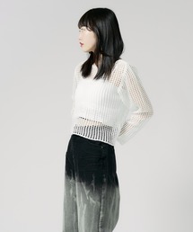 Chick | Boatneck Openwork knitting Knit / ボートネック透かし編みニット 夏物 夏服(ニット/セーター)