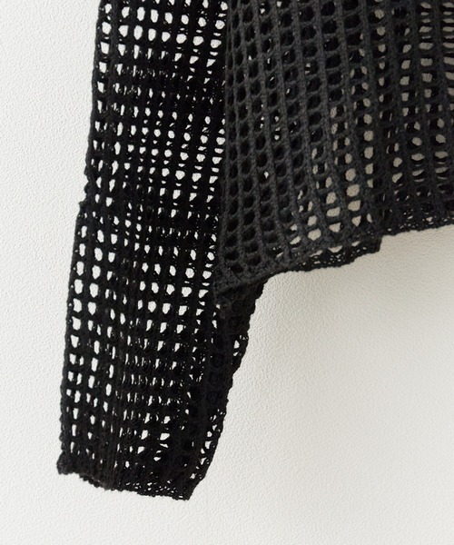 Chick(チック)の「Boatneck Openwork knitting Knit / ボートネック透かし編みニット 夏物 夏服(ニット/セーター・レディース・グレー/ブラック/ブラウン/ホワイト/ベージュ・FREE)」の18枚目の写真