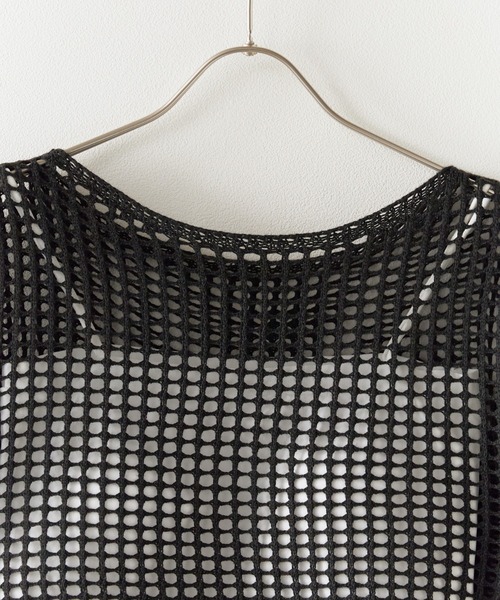 Chick(チック)の「Boatneck Openwork knitting Knit / ボートネック透かし編みニット 夏物 夏服(ニット/セーター・レディース・グレー/ブラック/ブラウン/ホワイト/ベージュ・FREE)」の17枚目の写真