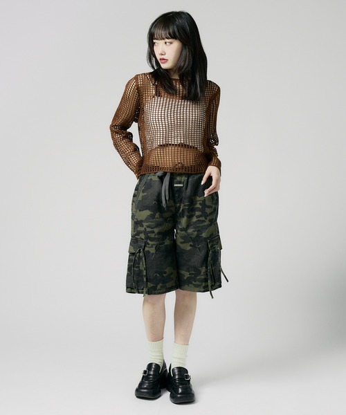 Chick(チック)の「Boatneck Openwork knitting Knit / ボートネック透かし編みニット 夏物 夏服(ニット/セーター・レディース・グレー/ブラック/ブラウン/ホワイト/ベージュ・FREE)」の10枚目の写真