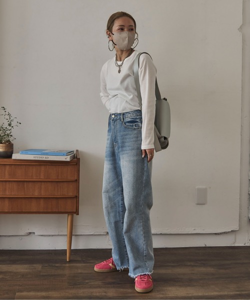 feepur by saya(フェピュールバイサヤ)の「デザインタグワッフルロンTee(Tシャツ/カットソー・レディース・ブラック/オフホワイト/チャコールグレー/ブラウン・MEDIUM)」の6枚目の写真